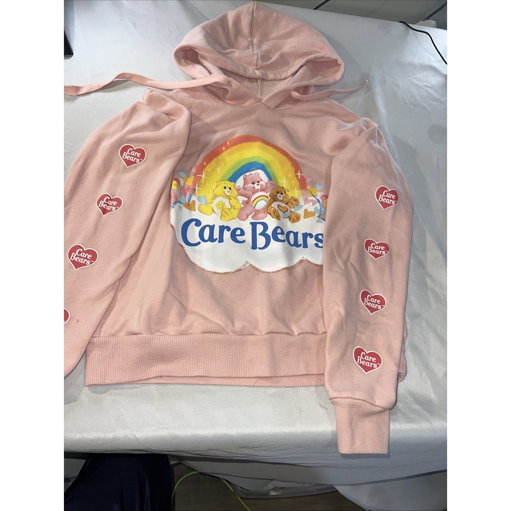 NWOT PINK CARE BEARS RAINBOW SIZE Xsmall LONG-SLEEVE HOODIE 398